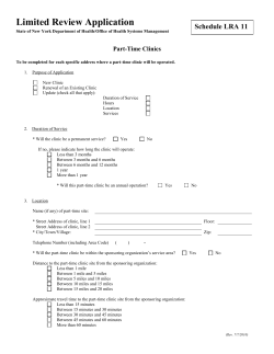 Schedule LRA 11 Part-Time Clinic (DOC, 265KB)