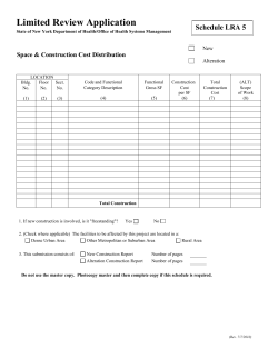 Schedule LRA 5 Space and Construction Cost Distribution (DOC, 160KB)