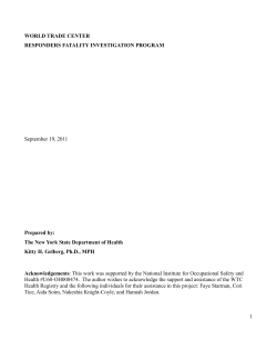 Final Report - World Trade Center Responders Fatality Investigation Program