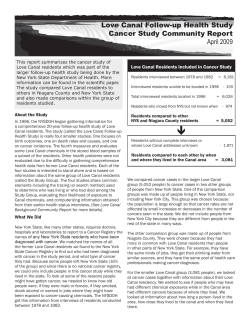 Lovel Canal Follow-up Health Study - Cancer Study Community Report