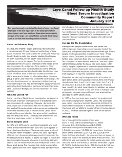 Love Canal Follow-up Health Study - Blood Serum Investigation Community Report