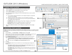 Outlook 2013 Sharing/Delegating Mail Calendar