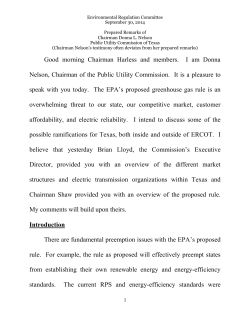 Environmental Regulation Committee Testimony on EPA s Proposed Greenhouse Gas Rule