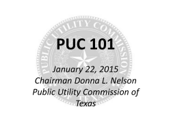 PUC 101 Legislative Staff Briefing