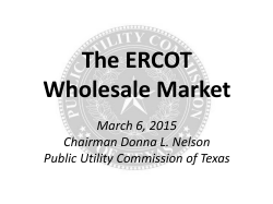 The ERCOT Wholesale Market Legislative Staff Briefing
