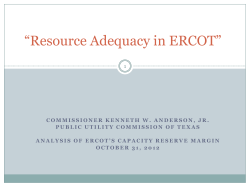 Analysis of ERCOT's Capacity Reserve Margin - October 31, 2012