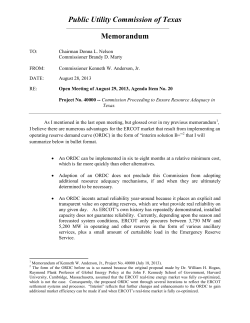 Benefits of Operating Reserve Demand Curve Memo - August 28, 2013