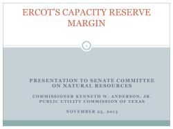 Senate Committee on Natural Resources, ERCOT's Reserve Margin - November 25, 2013
