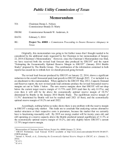 Open Meeting - Load Forecast Reserve Margin Memo - February 5, 2014