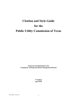 Public Utility Commission Citation Guide