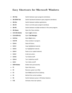 Easy Shortcuts for Microsoft Windows
