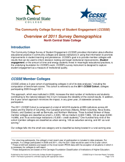 2011 CCSSE Demographics