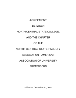 NCSFA-AAUP Contract 12-17-2008