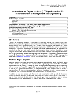 Degree Project Instruction