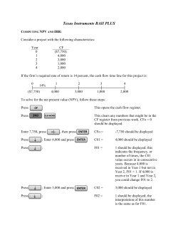 Computing NPV and IRR