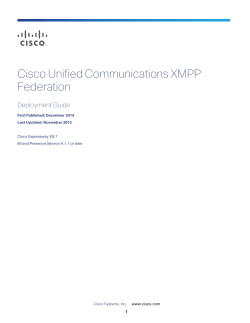 Cisco Unified Communications XMPP Federation using IM and Presence or Expressway