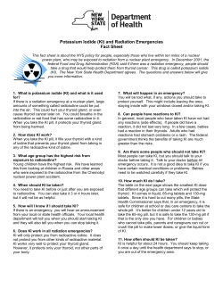Potassium Iodide (KI) and Radiation Emergencies: Fact Sheet