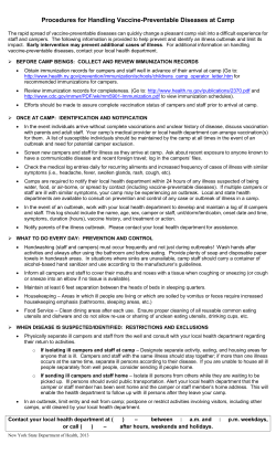 Procedures for Handling Vaccine-Preventable Diseases at Camp