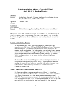 State Camp Safety Advisory Council Meeting Minutes