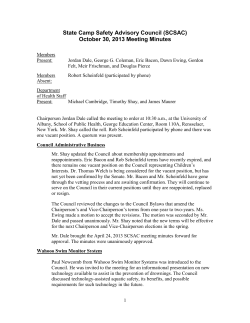 State Camp Safety Advisory Council Meeting Minutes