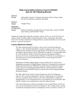 State Camp Safety Advisory Council Meeting Minutes
