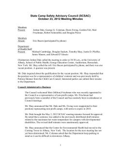 State Camp Safety Advisory Council Meeting Minutes