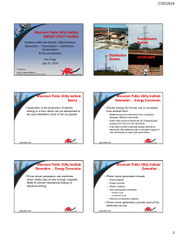 Generation, Transmission, Distribution, Consumption RTOs and Markets