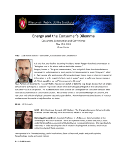 Energy and the Consumer Agenda