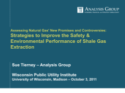 Sue Tierney: Strategies to Reduce Environmental Risk from Shale Gas