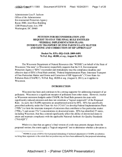 Petition for Reconsideration and Request to Stay the Final Rule Entitles Federal Implementation Plans:&nbsp; Interstate Transport of Fine Particulate Matter and Ozone