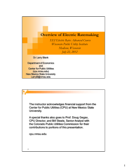 Overview of Electric Ratemaking