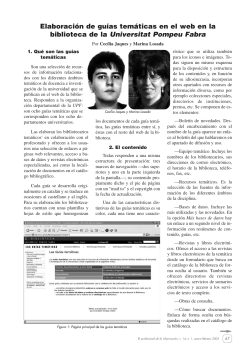 "Elaboraci n de gu as tem ticas en el web de la biblioteca de la Universidad Pompeu Fabra"