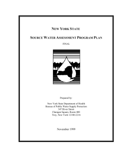Final Source Water Assessment Program Plan