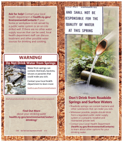 Don't Drink Water from Roadside Springs