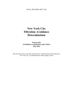 Revised 2007 New York City Filtration Avoidance Determination (FINAL) - May 2014