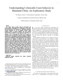"Understanding Cybercaf s Users behaviour in Mainland China: An Exploratory Study",