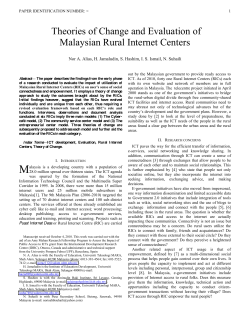 "Theories of Change and Evaluation of Malaysian Rural Internet Centers"