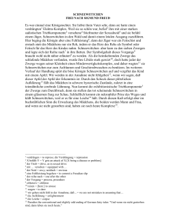 Materials for Schneewittchen--frei nach Sigmund Freud