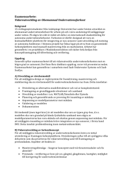 Examensarbete Obemannad Undervattensfarkost