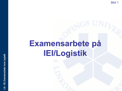 exjobb inom Logistik