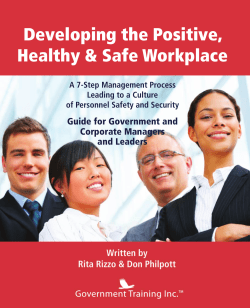 Table of Contents Excerpt from Developing the Positive Healthy Safe Workplace Handbook - Download PDF here