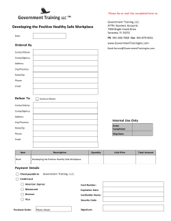 Developing Positive Healthy Safe Workplace faxback form