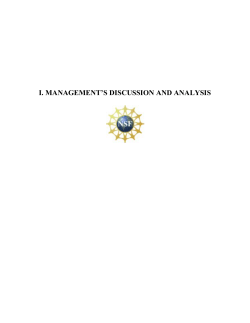 I. Management's Discussion and Analysis