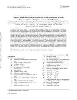 Topology Optimization for Energy Management in Underwater Sensor Networks