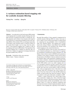 A Variance-estimation-based Stopping Rule for Symbolic Dynamic Filtering