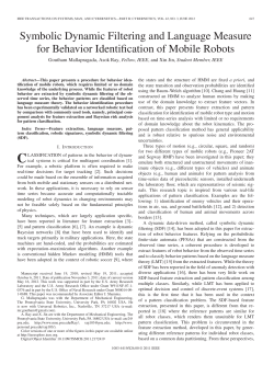 Symbolic Dynamic Filtering and Language Measure for Behavior Identification of Mobile Robots