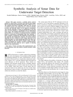 Symbolic Analysis of Sonar Data for Underwater Target Detection,
