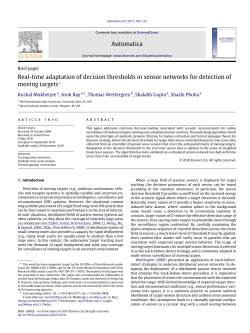 Real-time Adaptation of Decision Thresholds in Sensor Networks for Detection of Moving Targets