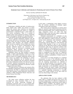 Redundant Sensor Calibration for In-situ Monitoring and Control of Nuclear Power Plants Power Plants