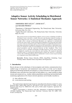 Adaptive Sensor Activity Scheduling in Distributed Sensor Networks: A Statistical Mechanics Approach